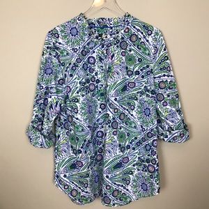 Talbots floral cotton pullover NWOT
